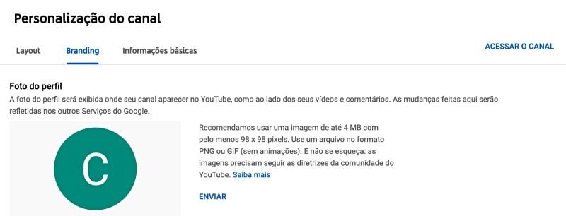 como personalizar canal do youtube